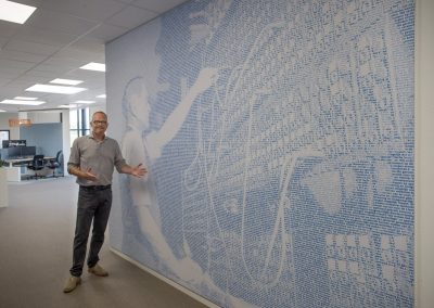 Creatie kunstwerk tbv wandbekleding kantoor