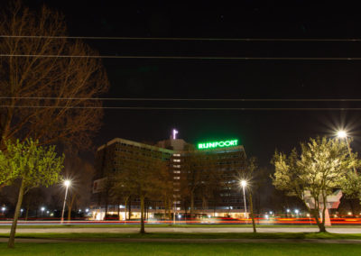 Video verlichting Rijnpoort gebouw Bordbusters
